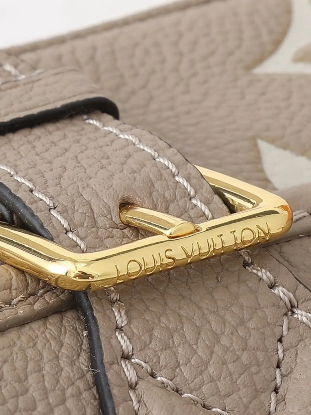 Louis Vuitton Taupe and Cream Mini Monogram Top Handle Bag with Gold Hardware